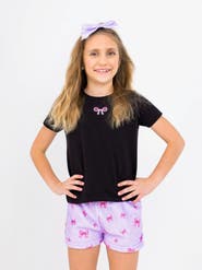 Preppy Goose Plush Holiday Bows loungewear Shorts