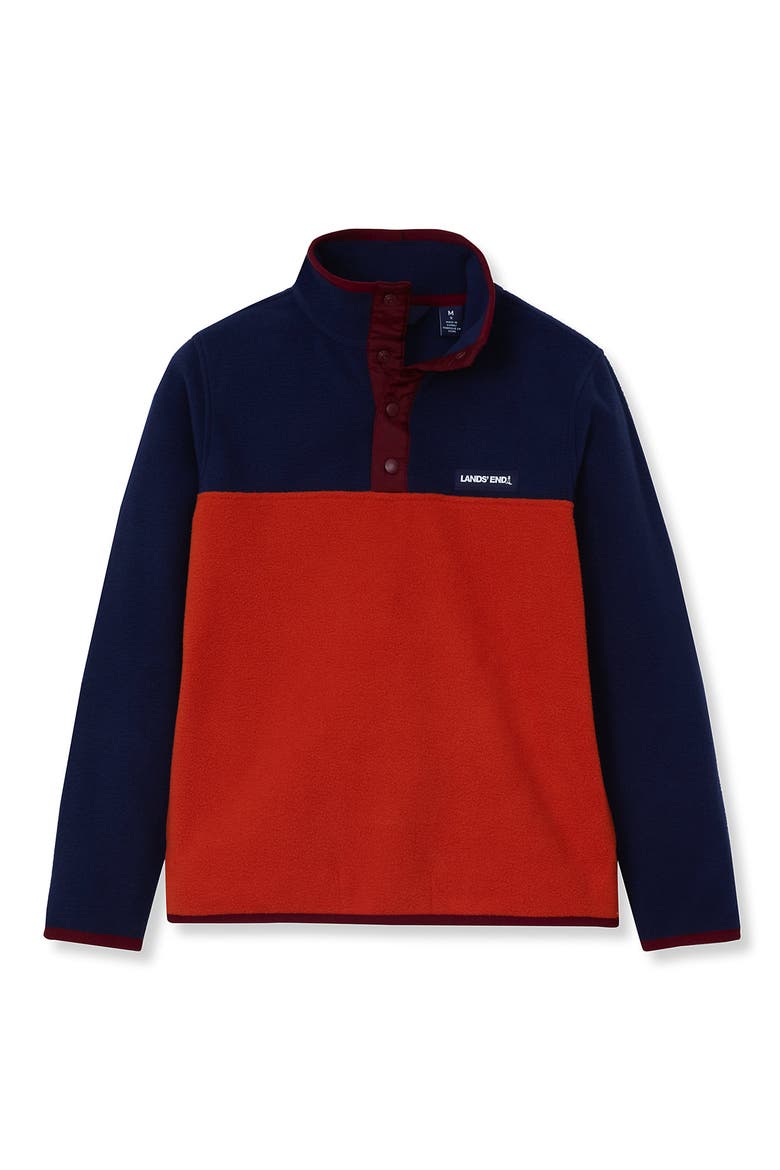 Kids Anyweather Fleece Snap Neck Pullover, Main, color, Orange/Navy