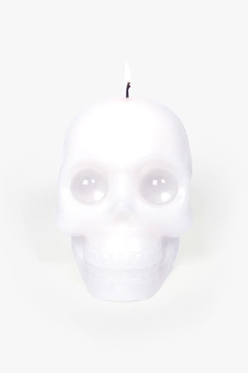 54celsius Skull Candle With Crystal Eyeballs In White
