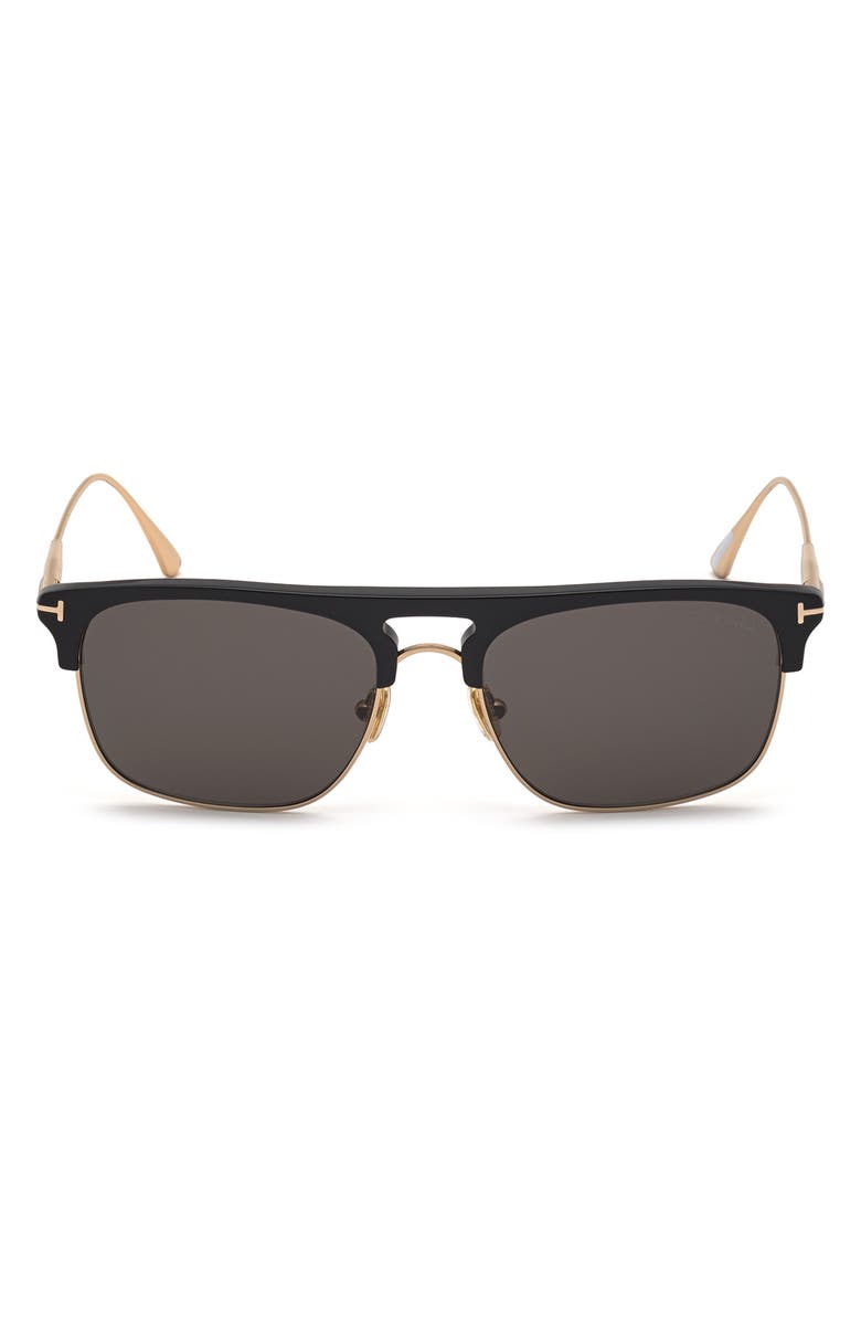 TOM FORD 56mm Browline Sunglasses, Main, color, 