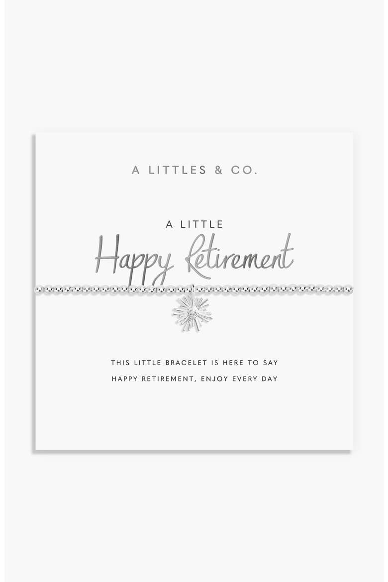 A Little 'Happy Retirement' Bracelet, Main, color, Metallic Silver