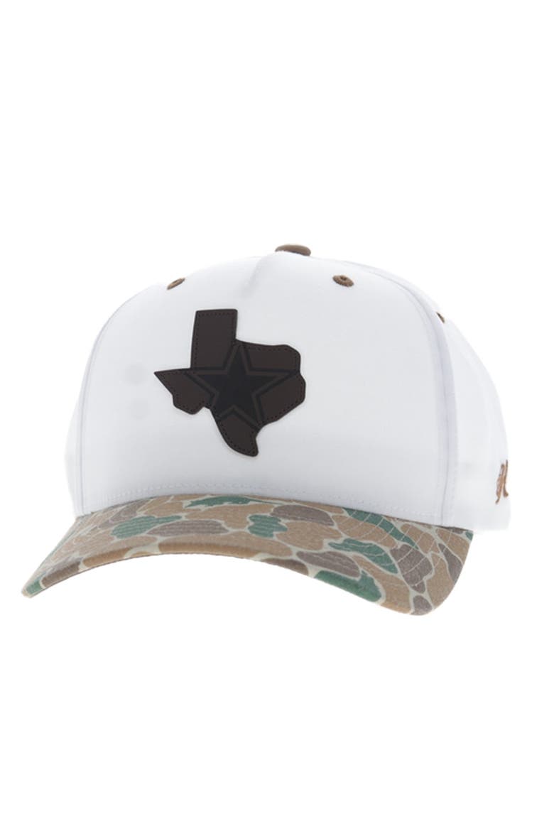 Men's HOOey  White/Camo Dallas Cowboys State Adjustable Trucker Hat, Main, color, White