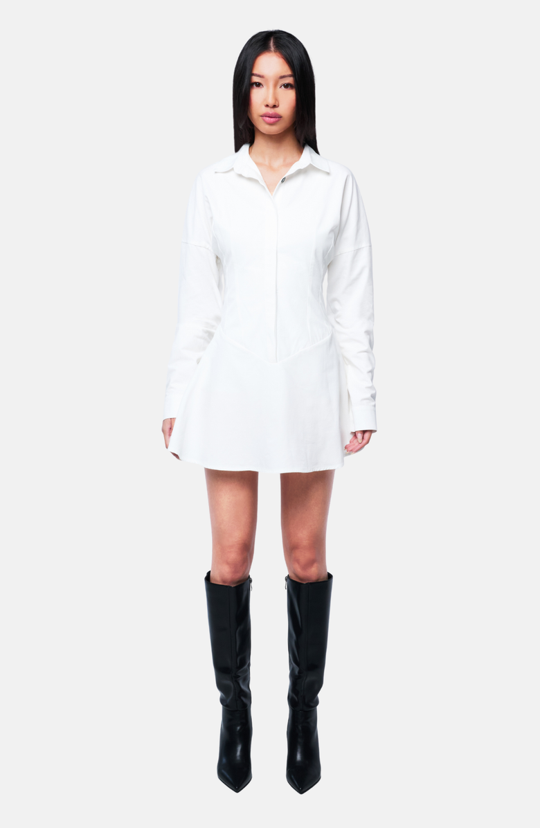 OW Collection Ellie Shirt Dress, Main, color, White