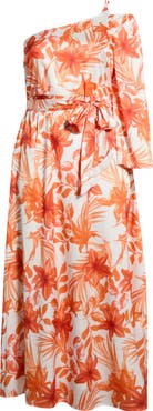 SUGARLIPS Nerola One-Shoulder Long Sleeve Maxi Dress