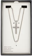 NORDSTROM RACK Men's Stainless Steel Layered Cross Pendant Necklace