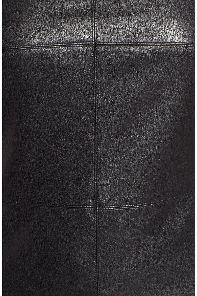'Fonda' Faux Leather Front Tank, Alternate, color, BLACK
