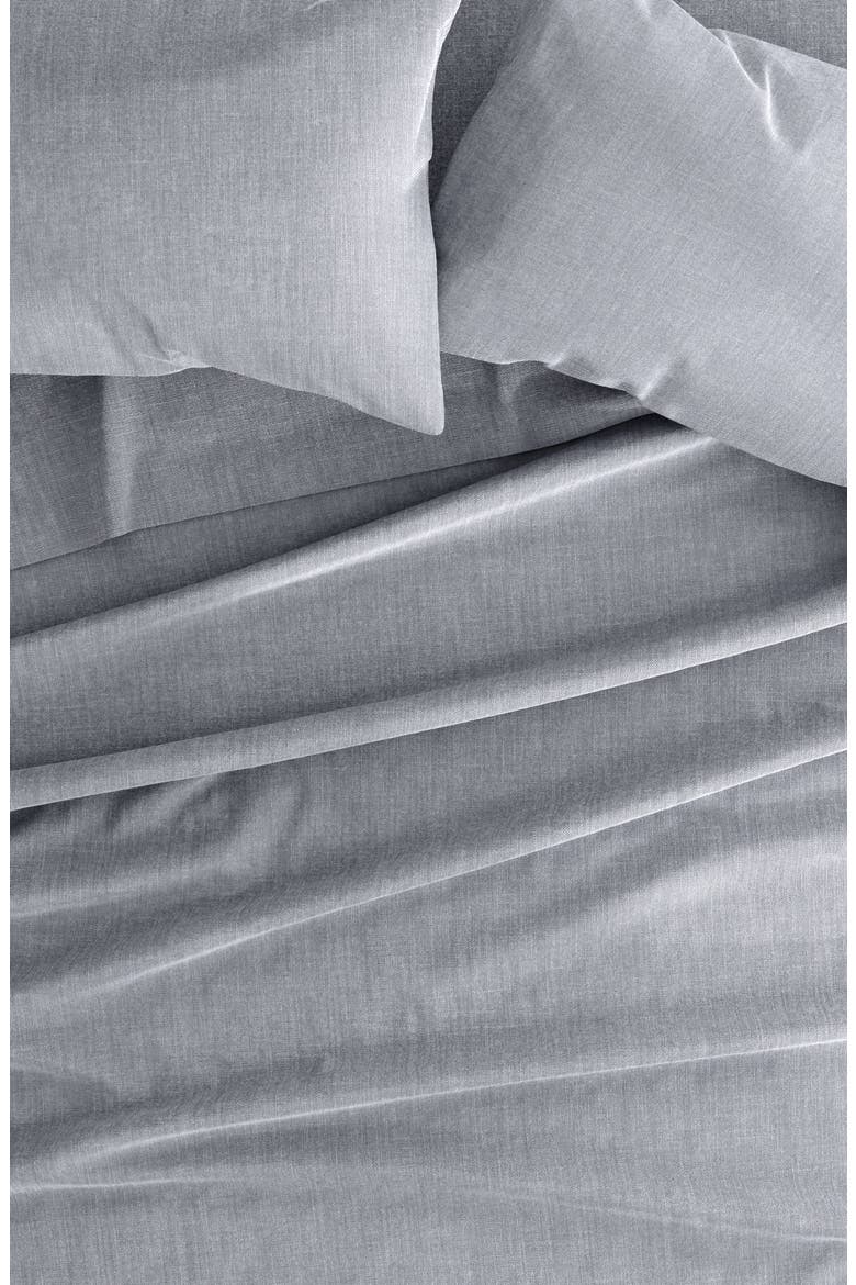 Luxury 4-Piece Rayon & Linen Blend Bed Sheet Set, Alternate, color, GRAY