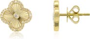 The Lovery Fine Jewelry Fluted Gold Diamond Accent Clover Stud Earrings