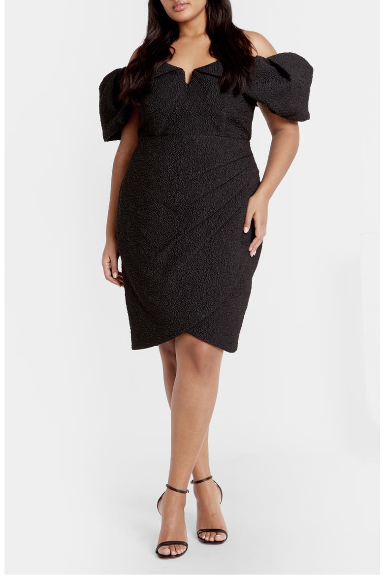 Jez Off the Shoulder Minidress, Main, color, BLACK