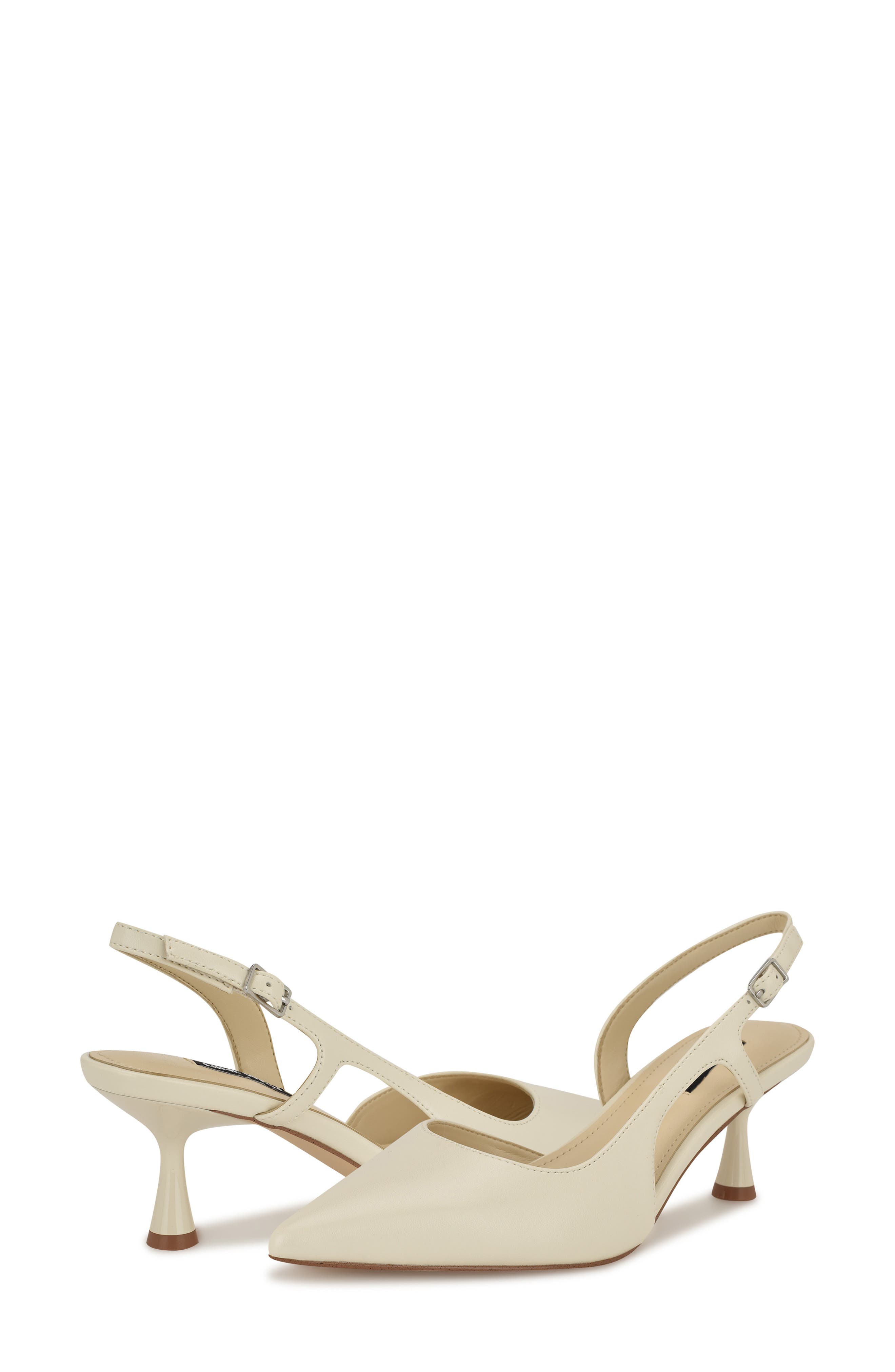 Nine West Renela Pointed Toe Slingback Pump, Alternate, color, Ivory