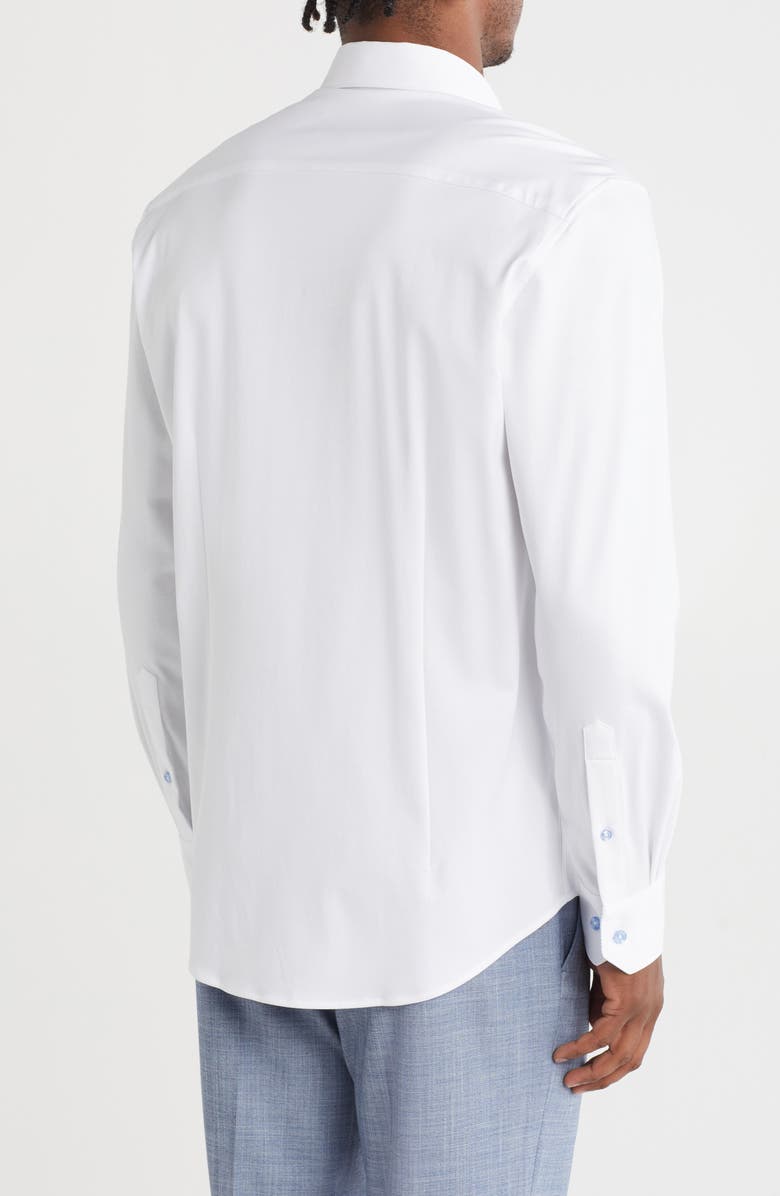 LEVINAS Tailored Fit Solid Cotton Dress Shirt, Alternate, color, Lt Blue