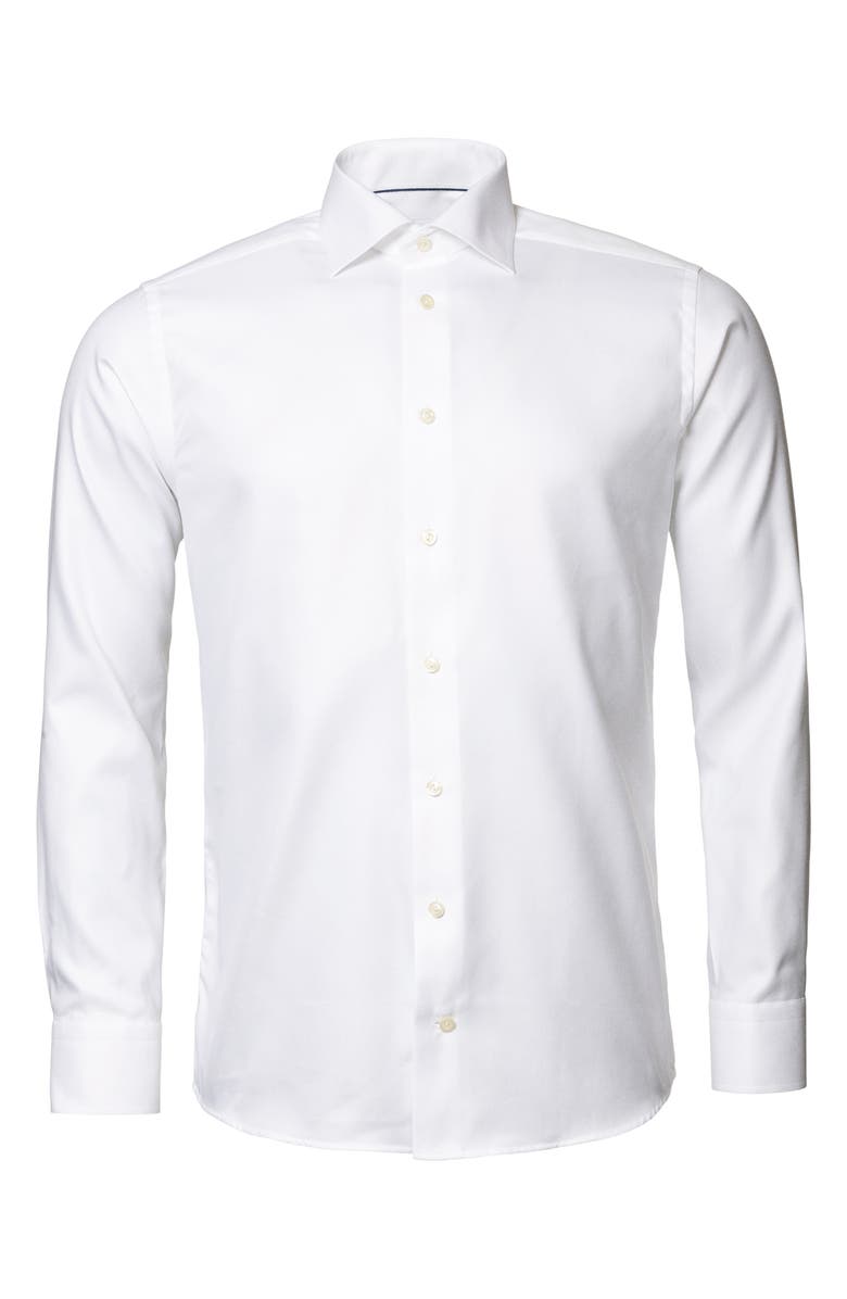 Eton Slim Fit Diagonal Weave Shirt, Alternate, color, White