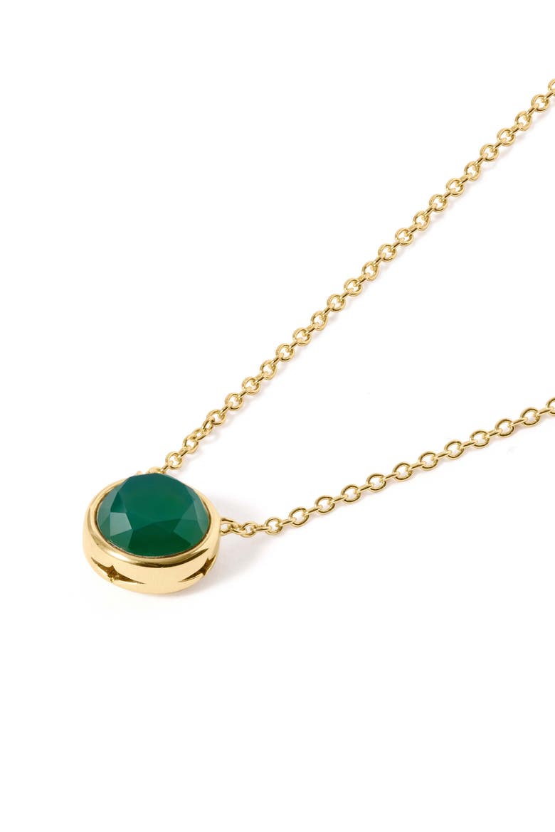 Gold Luna Green Agate Necklace, Alternate, color, Green Agate