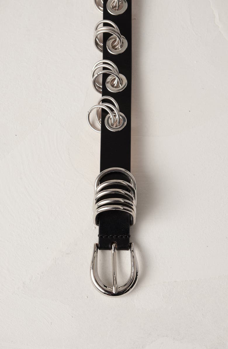 Déhanche Revenge Leather Belt, Alternate, color, Black/Silver