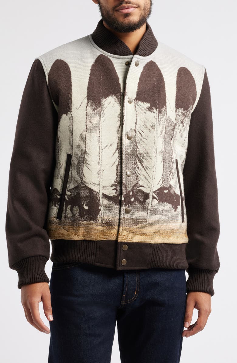 Pendleton Gorge Wool Blend Insulated Bomber Jacket, Alternate, color,