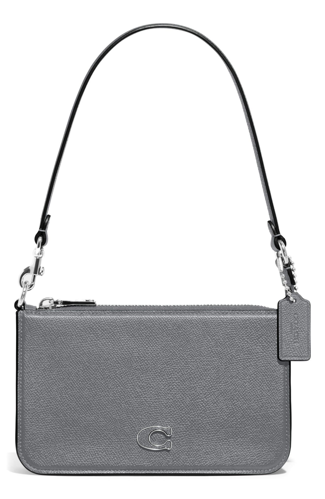 Crossgrain Leather Convertible Shoulder Bag, Main, color, GREY BLUE