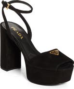 【PRADA】1X542N トライアングルヒール ストラップサンダル Prada Triangle Logo Ankle Strap Plaform Sandal (Women