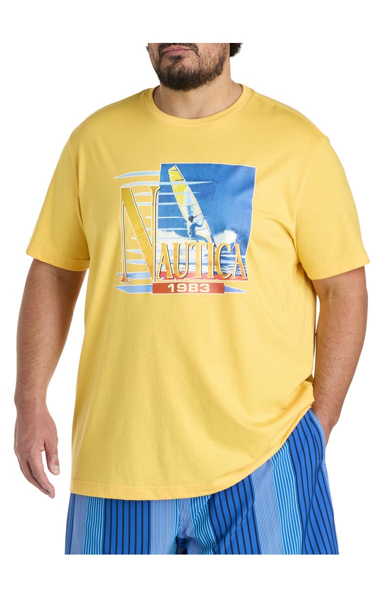 Nautica Big & Tall Windsurfing Graphic Tee, Main, color, Daffodil