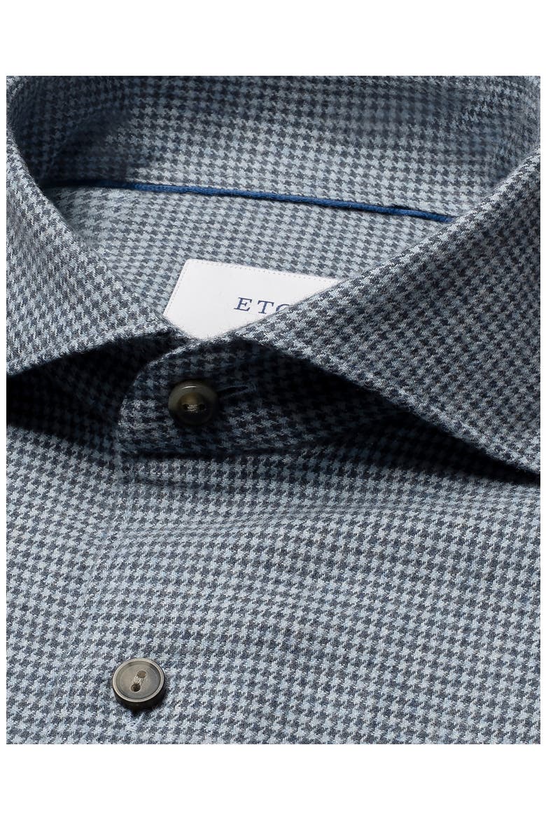 Houndstooth Check Flannel Shirt, Alternate, color, MEDIUM BLUE