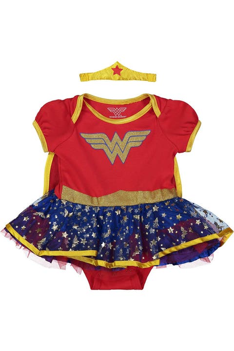 Justice League Wonder Woman Tutu Bodysuit and Cape Set
