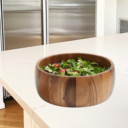 Frieling Acacia Wood Calabash Bowl, Large 5-inch X 12-inch Diameter In Brown