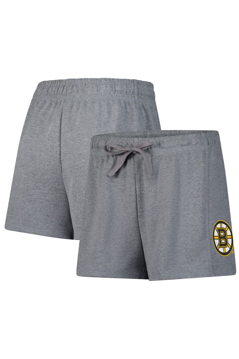 Women's Fanatics Heather Gray Boston Bruins Logo Shorts, Alternate, color, Heather Gray