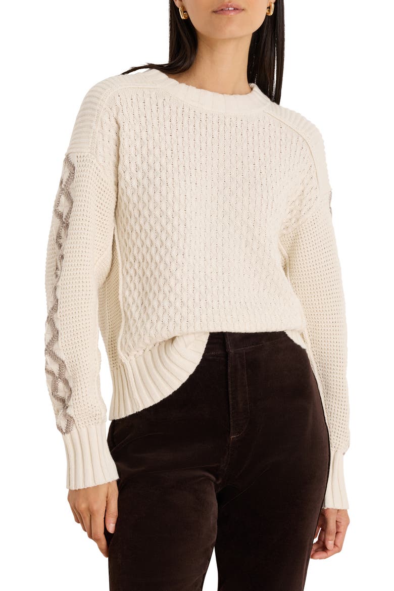 Criss Cross Sweater, Main, color, COCONUT