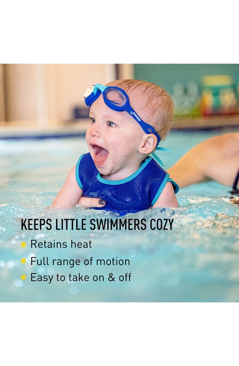 FINIS Cozy Thermal Swimsuit for Kids One Piece Swimwear UPF 50 and Up Sun Protection Warm SBR Foam Blue, Alternate, color, Blue
