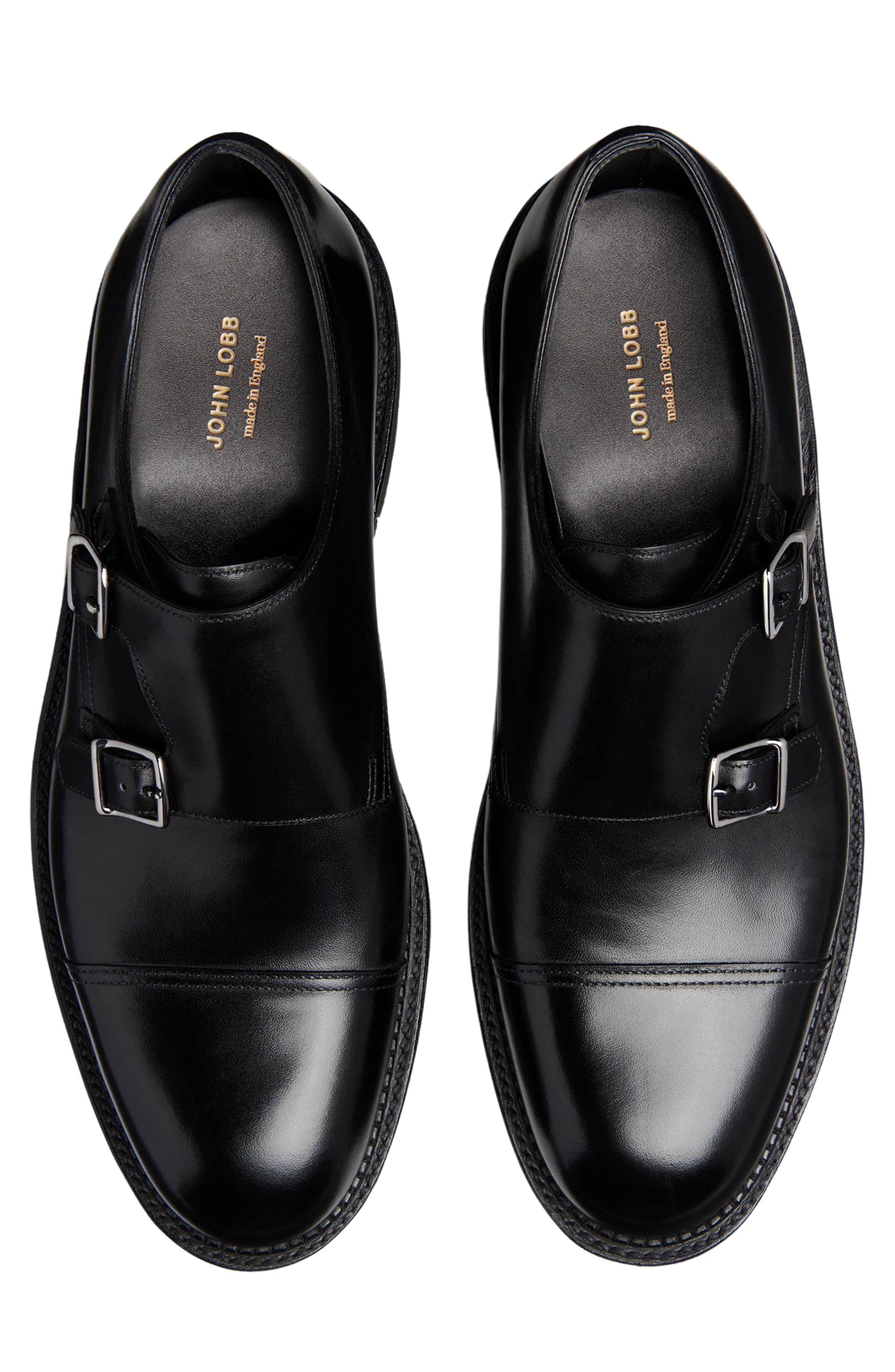 John Lobb William New Standard Double Monk Shoe, Alternate, color, Black