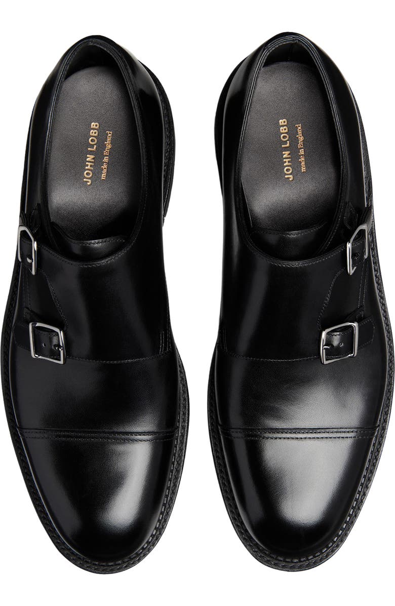 John Lobb William New Standard Double Monk Shoe, Alternate, color, Black
