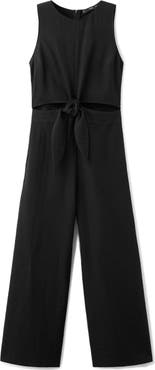 MANGO Knot Front Cut Out Jumpsuit