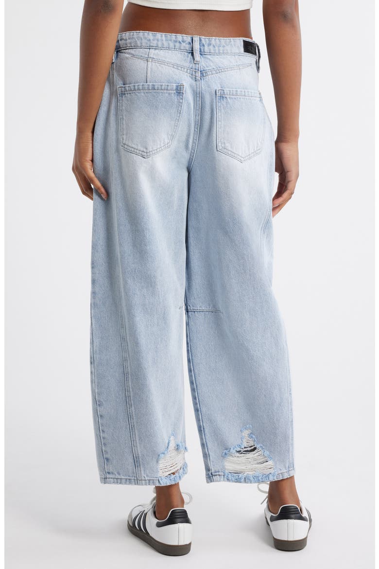 Low Loose Distressed Barrel Leg Jeans, Alternate, color, INDIGO
