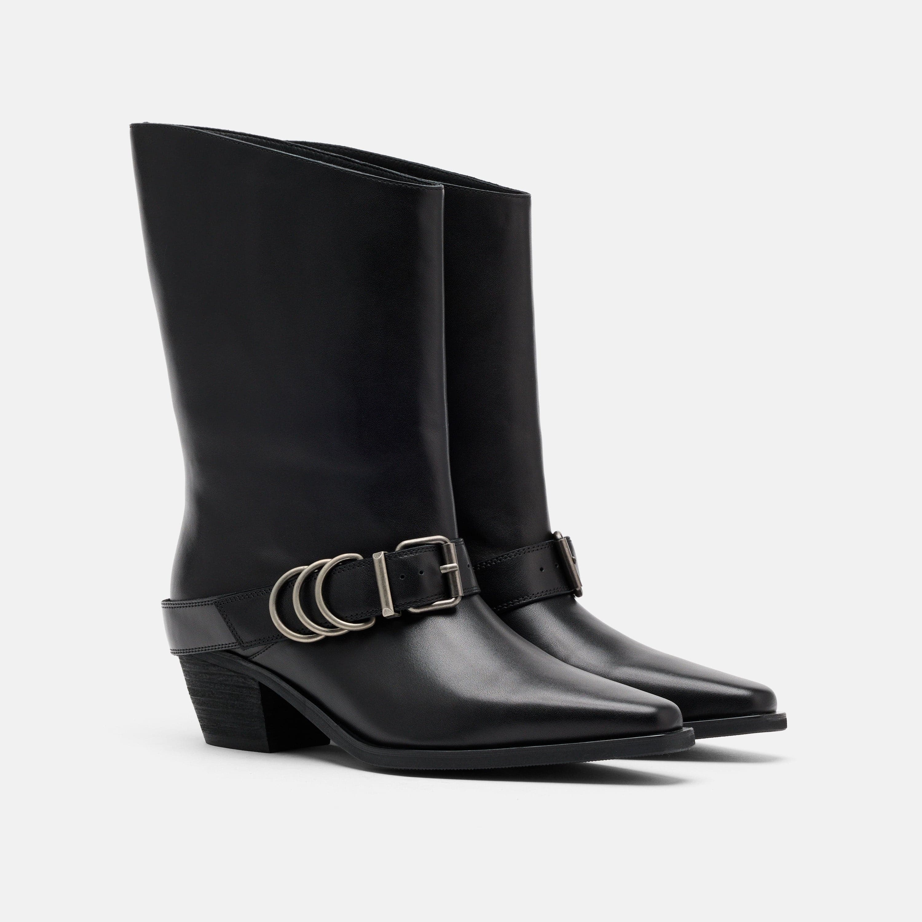 MARC NOLAN Donna Moto Ankle Boots, Alternate, color, Black