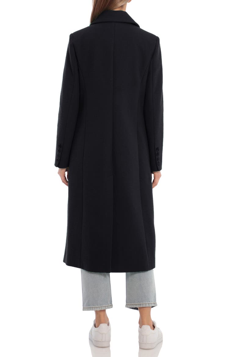 Tailored Double Breasted Coat, Alternate, color, BLACK