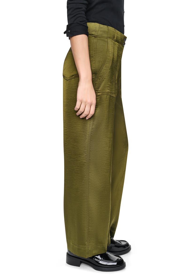 Wide Leg Glazed Pants, Alternate, color, DARK OLIVE