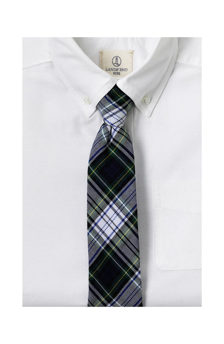 Lands' End School Uniform Kids Pre Tied Tie, Alternate, color, White Plaid