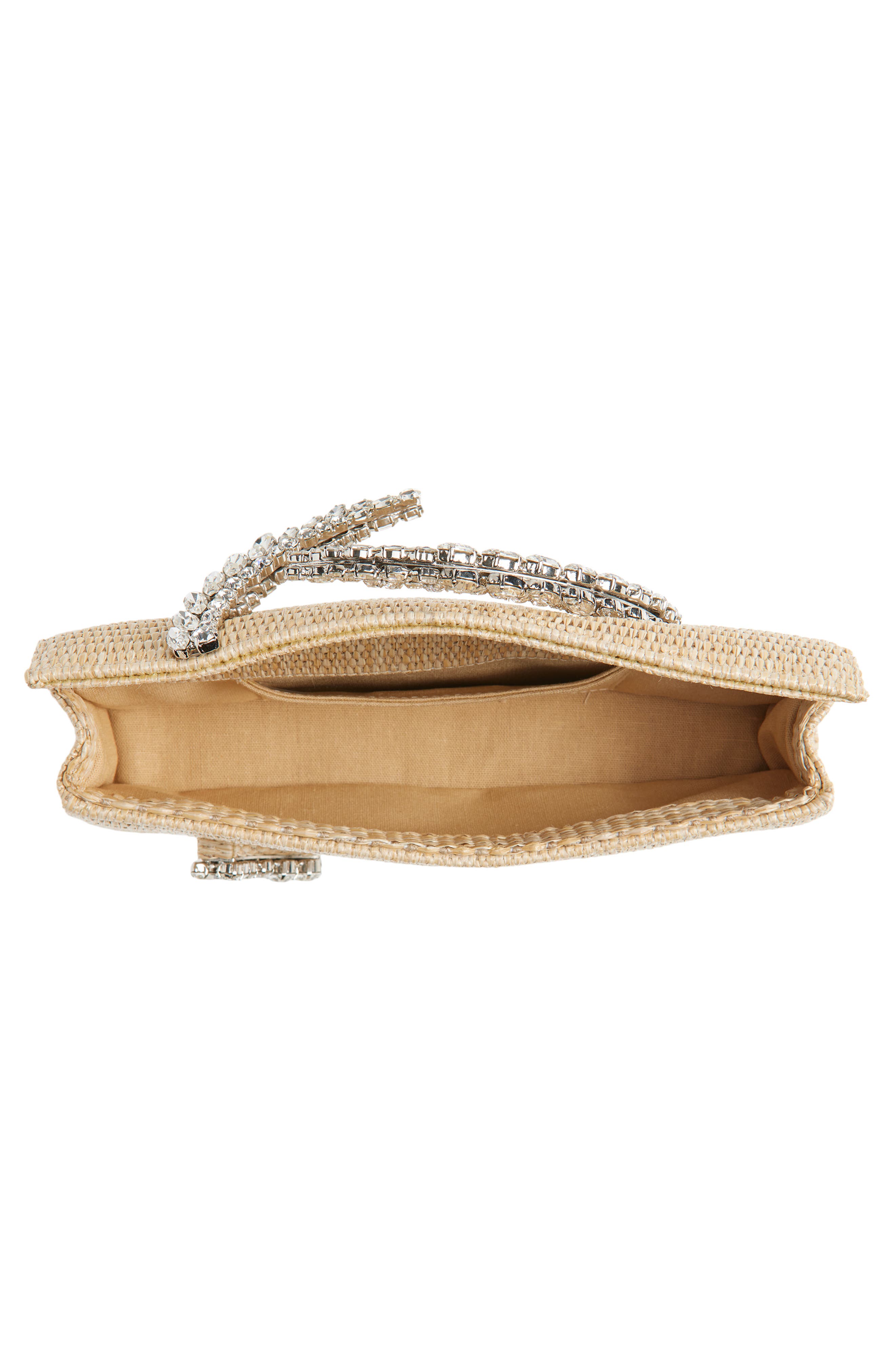 L’alingi Karma Crystal Handle Clutch, Alternate, color, Beige