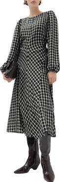 M&S Check Midi Dress