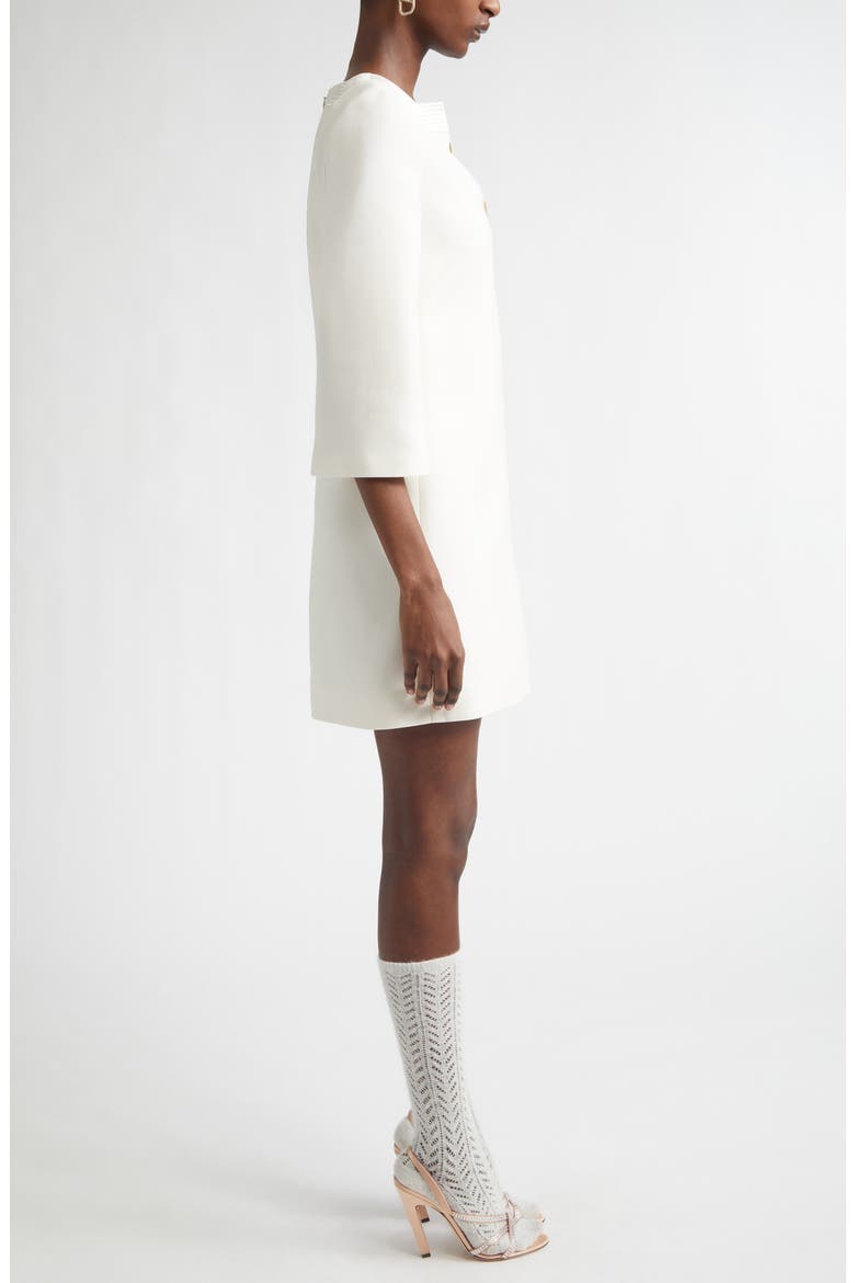 Wool & Silk Crepe Couture Dress, Alternate, color, IVORY