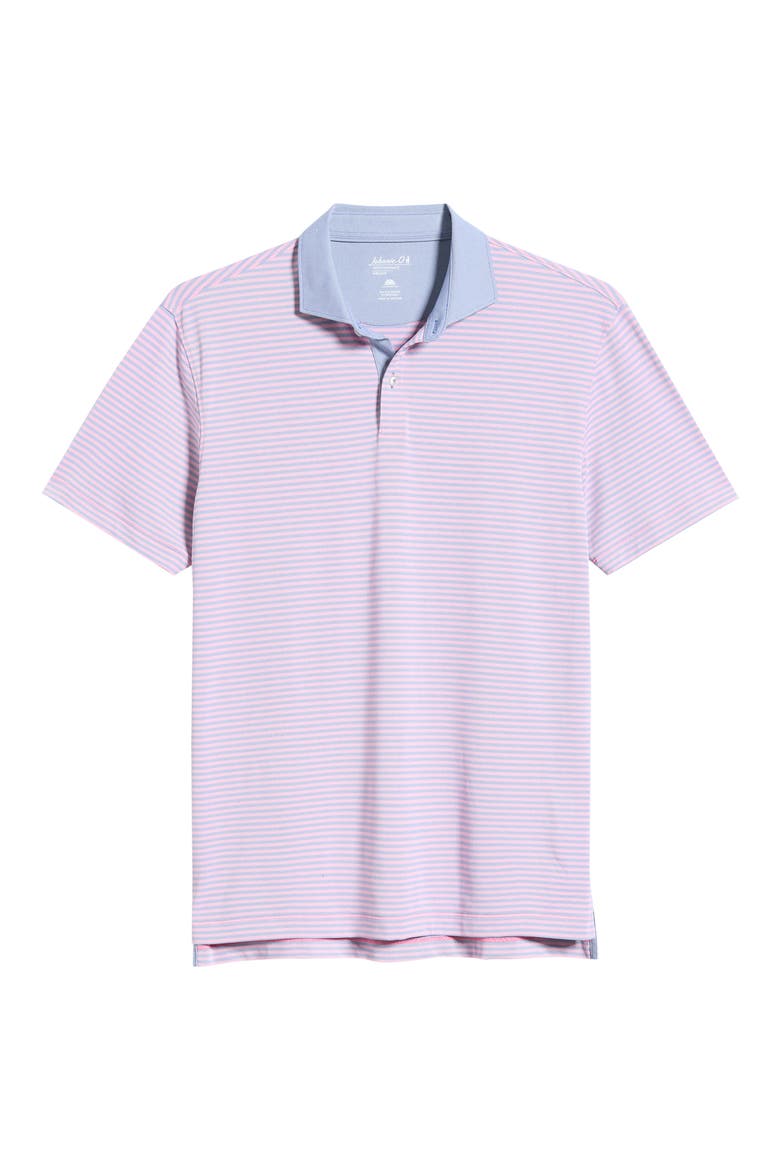 Cruz Stripe Performance Jersey Polo, Alternate, color, PALM LAKE