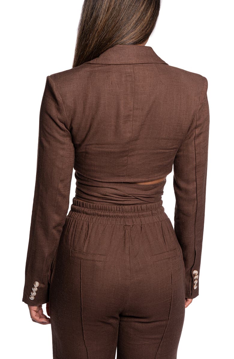 JLUXLABEL Myling Cotton & Linen Wrap Crop Top, Alternate, color, 