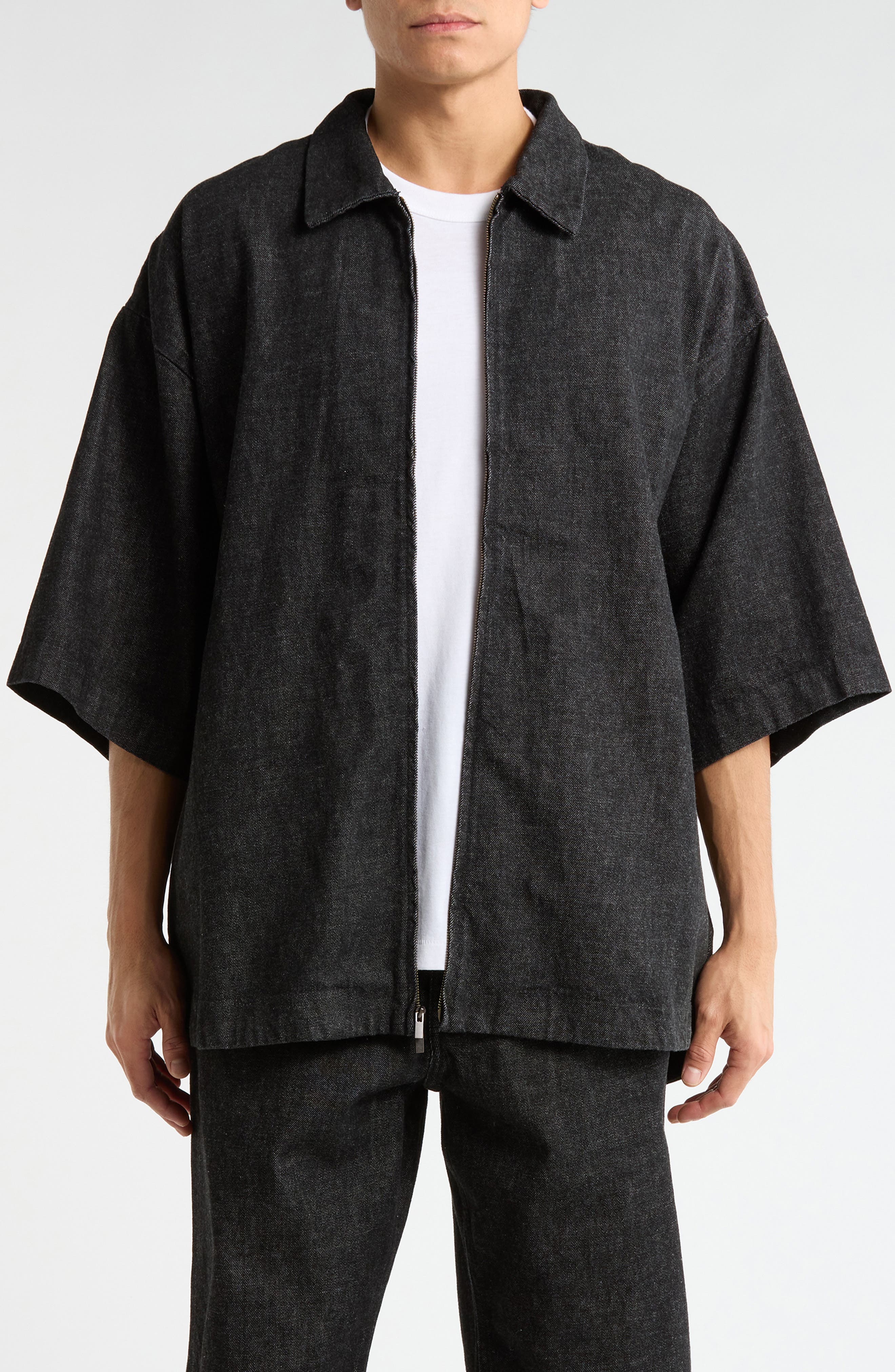 Denim Zip Work Shirt