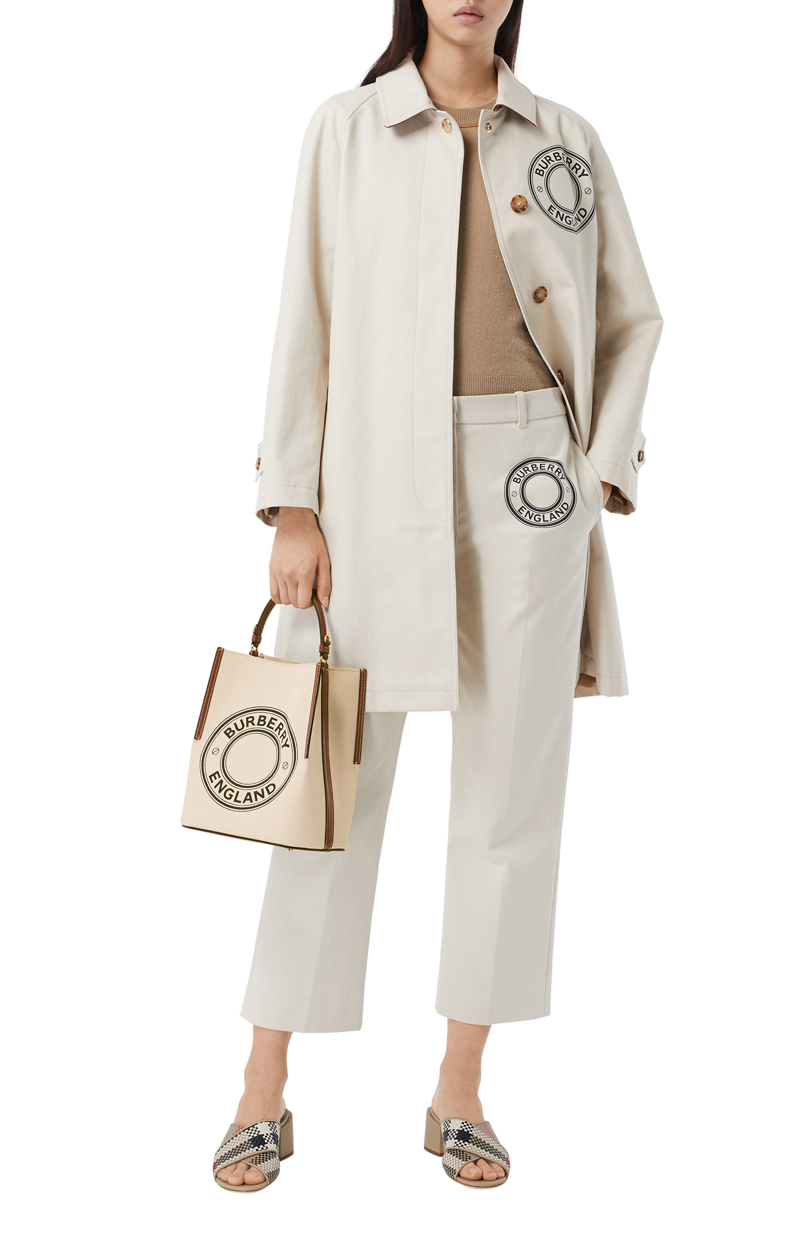 Burberry Small Peggy Logo Graphic Cotton Canvas Bucket Bag, Alternate, color, 