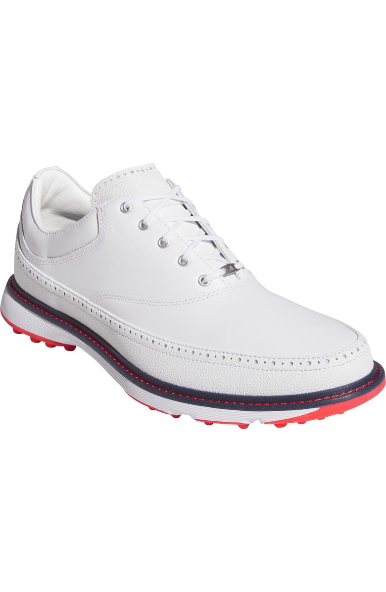 adidas MC80 Spikeless Golf Shoe, Main, color, White/ Navy/ Red
