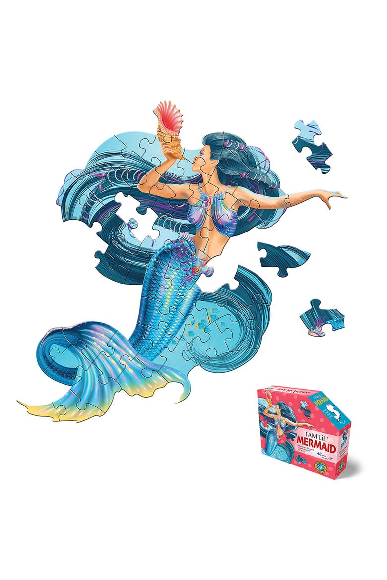 I Am Lil Mermaid 48 Piece Jigsaw Puzzle, Main, color, Multicolored