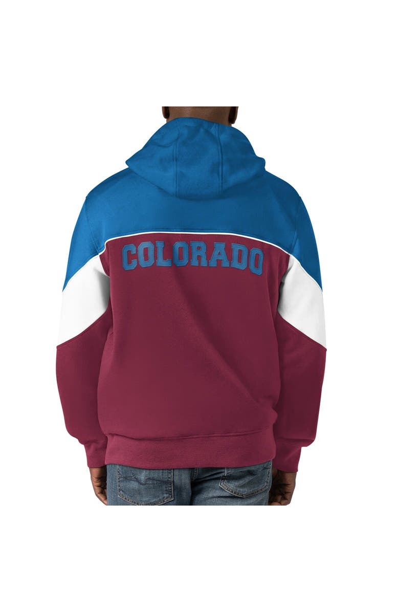 STARTER Men's Starter  Burgundy/Blue Colorado Avalanche Power Forward Full-Zip Hoodie, Alternate, color, 