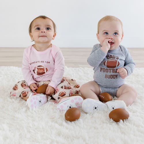 Sweet Wink Dad's Football Buddy Long Sleeve Bodysuit In Gray
