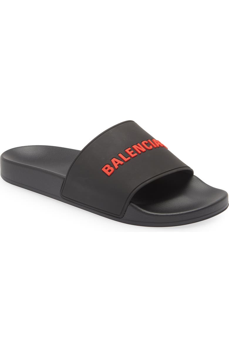 Balenciaga Logo Slide Sandal, Main, color,