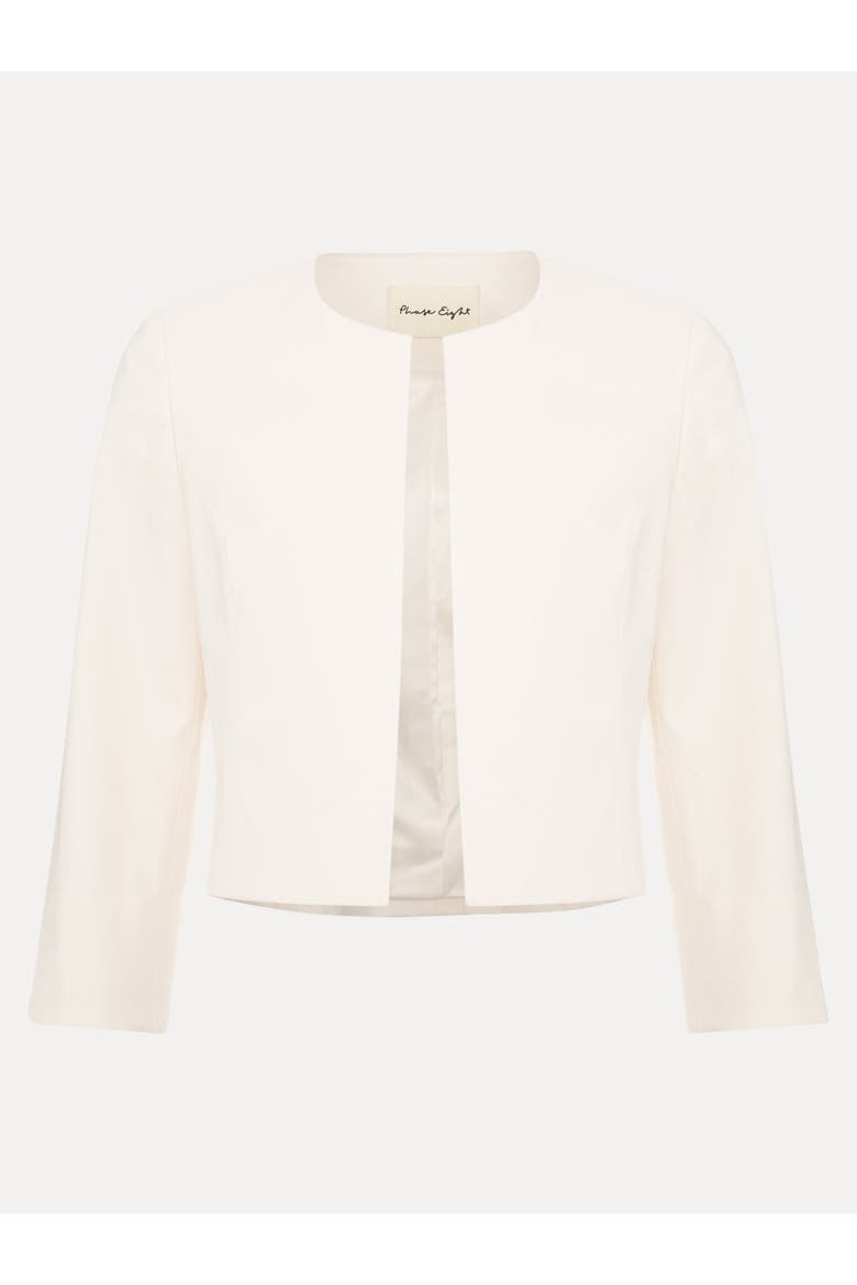 Cropped Round Neck Jacket, Alternate, color, Cream