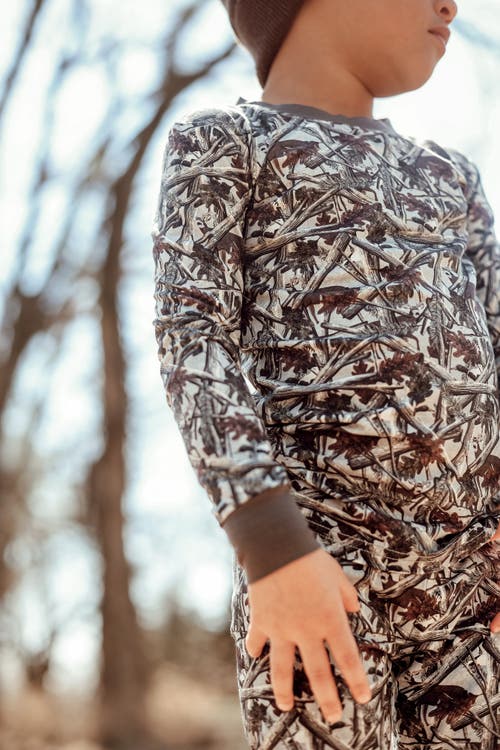 Fletch Hidden Camo 2 Piece Pajama Set In Gray